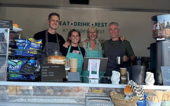 Brett (41), Lizzie (37), Sally (65) and Alan (60) at The Robin’s Nest in Pinhoe. Credit: The Robin’s Nest
