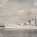 HMS Exeter at Royal Naval Dockyard, Image: Royal Navy, Public domain, via Wikimedia Commons