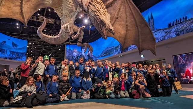 The children enjoying the Harry Potter Studios