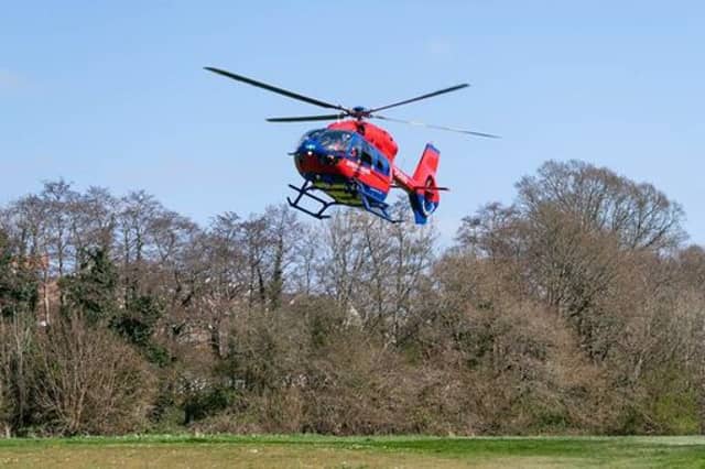 An air ambulance brought a young passenger to Bristol Children's Hospital following the collision on the A30. (Stock photo)