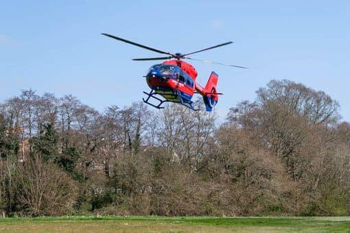  An air ambulance brought a young passenger to Bristol Children's Hospital following the collision on the A30. (Stock photo)  