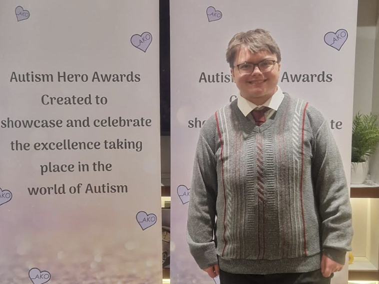 Former North Devon pupil honoured for advocacy and charity work at Autism Hero Awards