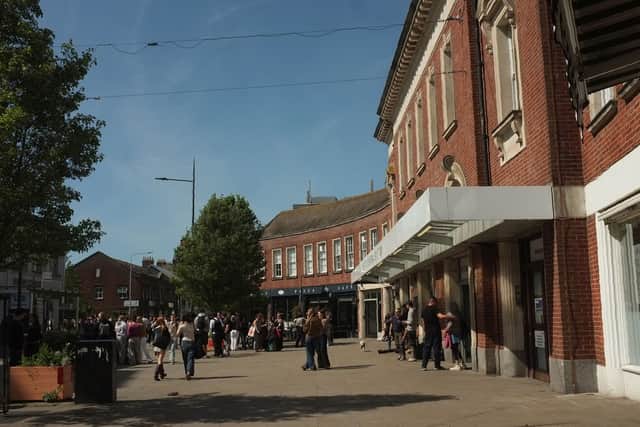 The front of the station taken in April 2026.