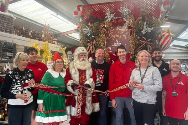The store’s Christmas department was opened at the weekend by Santa and his elf