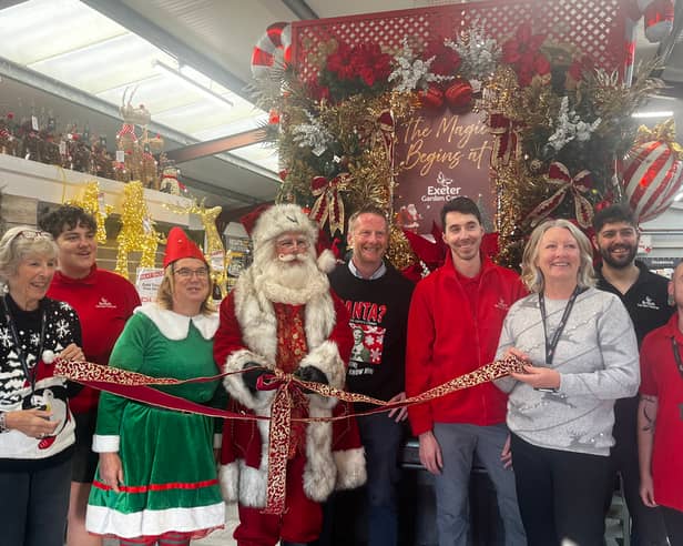 The store’s Christmas department was opened at the weekend by Santa and his elf