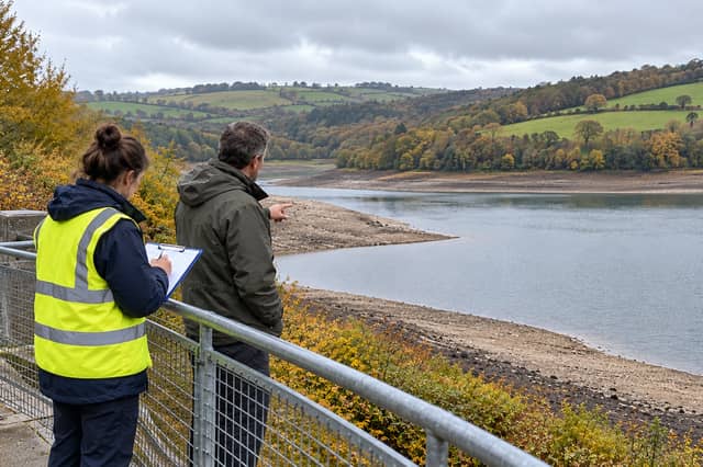 Inspecting reservoir levels during the current severe drought.