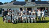 Barnstaple Pilton cricketers in front of the Bowden Pavillion