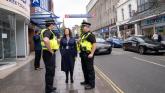 Alison Hernandez with police in Torquay