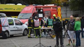 Breaking news: car crashes near Exeter Cathedral