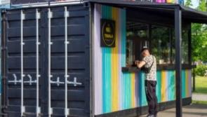 Shipping container park cafe plan