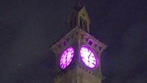Why is a North Devon town clock lit up in purple throughout November? 