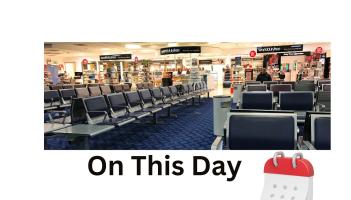 First flights took off linking Exeter with the USA