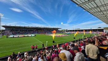 A capacity crowd watched today's games