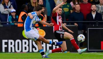 Huddersfield winner at Exeter. Pic from PPAUK