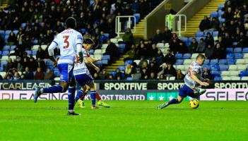 Luca Woodhouse equalises for Exeter City. Pic from PPAUK