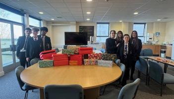 Exeter school community donates shoeboxes to support people experiencing homelessness