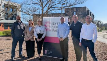 From left: Matt Roach, from Exeter Science Park, Zoe-Amelia Gaunt, Charlotte Vinney, Justin Vinney, all Exe Insurance, Jason Buck, from Exeter Science Park and Dan Clarke, Exe Insurance