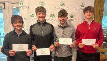 Boys' Order of Merit Scott Rainton (Stover), Archie Griffiths (Sidmouth), Callum Cogavin (Stover), Josh Murphy (Exeter)