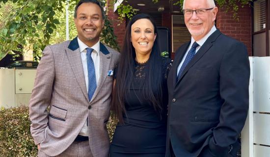 Imran Khodabocus with Joint MDs Rachel Buckley and Norman Hartnell