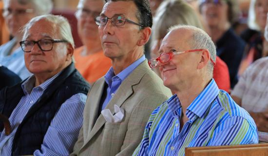 From left: Bernard Hadley, Matthew Upham and William Stancer at last year's Budleigh Music Festival