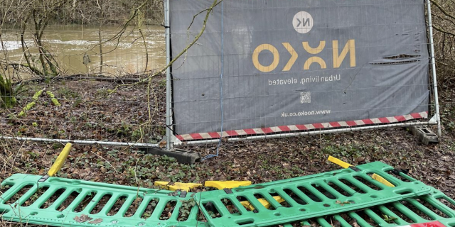 Fence panels left at Leafland in Exeter (Image submitted) Cleared for use by LDRS partners