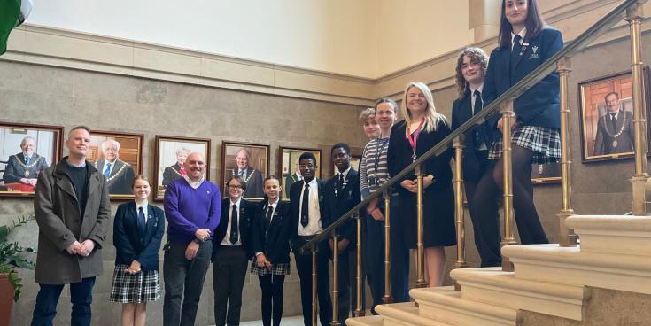 Exeter students visit Devon County Hall to question council leaders