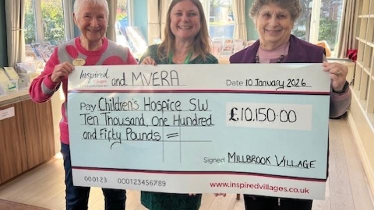 Exeter Retirement Village raises &pound;10,000 for Children&rsquo;s Hospice South West after year of fundraising