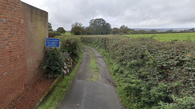 Rydon Lane stretches between  Exton and Woodbury