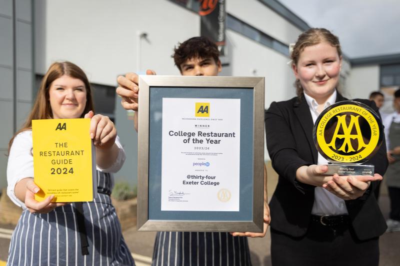 Exeter College’s @thirty-four is named AA College Restaurant of the Year 