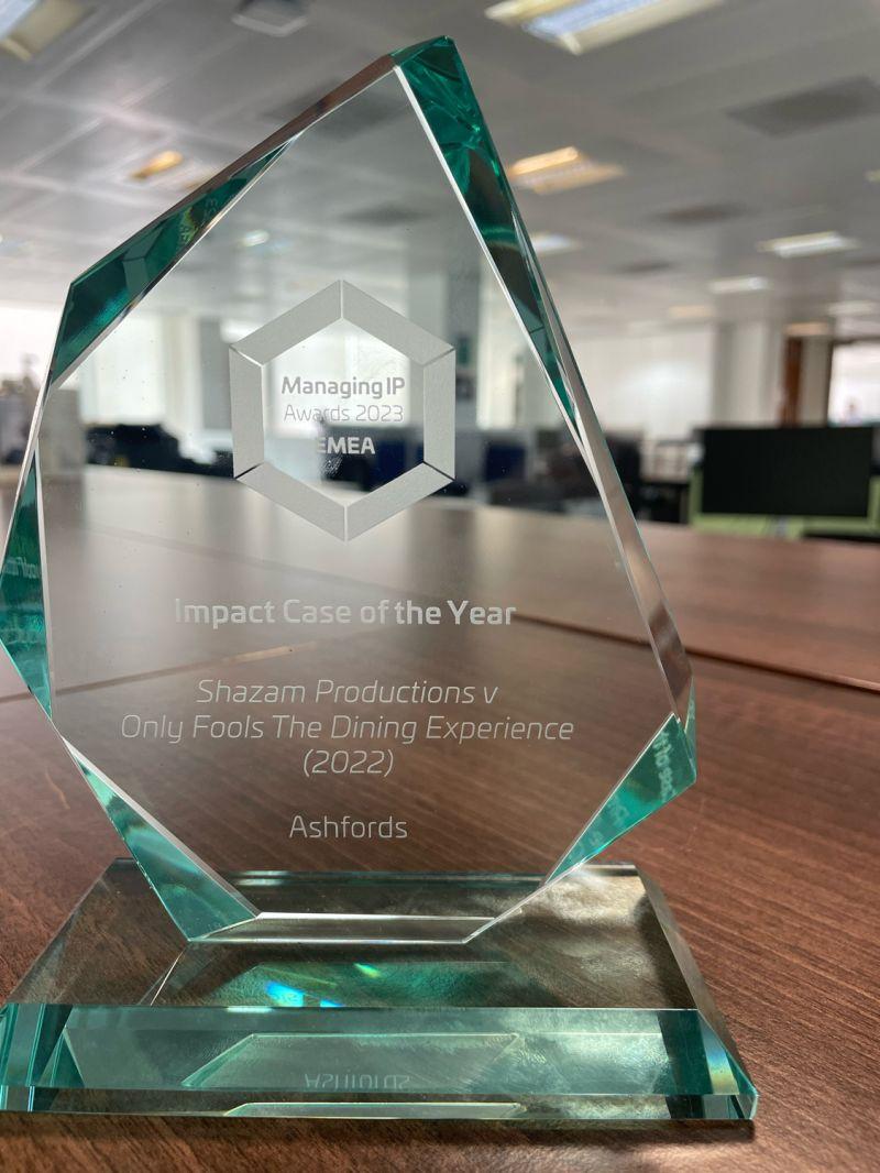 Ashfords team celebrate after scooping a 'lovely bubbly' award