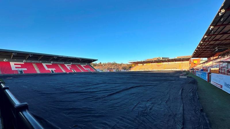 Pitch inspection ahead of Cambridge game