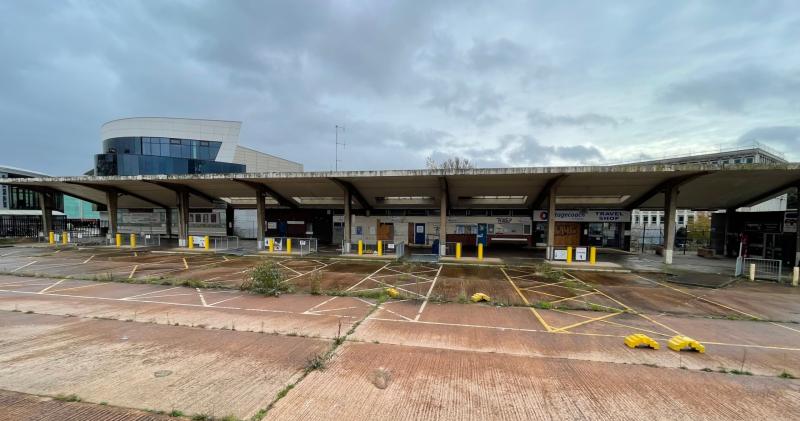 Demolition work underway at former bus station  site