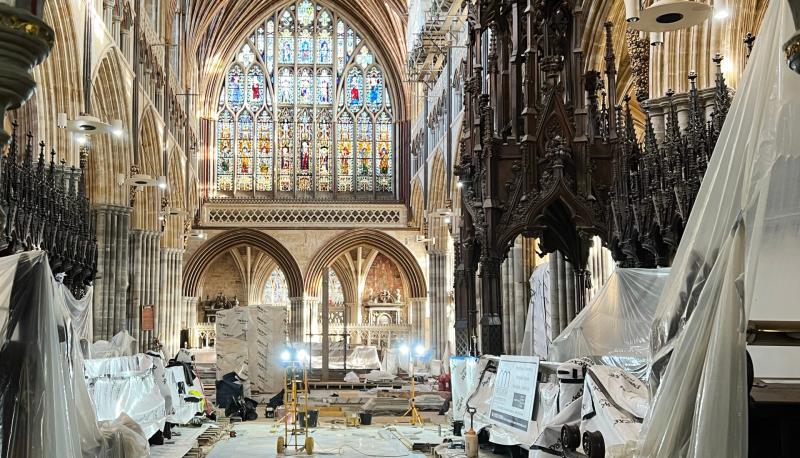 Conservation and improvement works are taking place at Exeter Cathedral