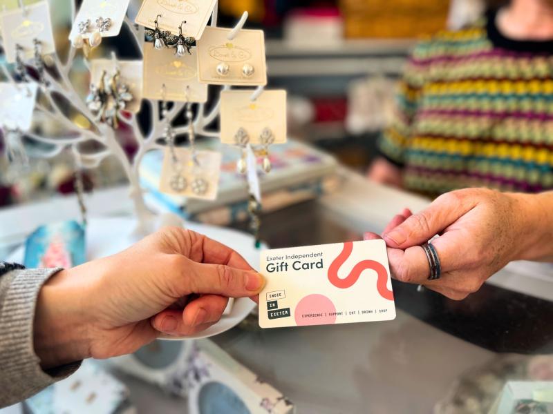 Exeter Independent Gift Card is redeemable at independent businesses