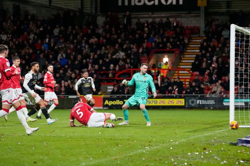 Exeter City go close at Wrexham. Pic from PPAUK