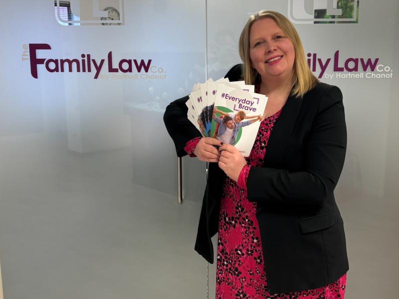 Kerry England with flyers for the Everyday Bravery campaign, Image:  TFLC
