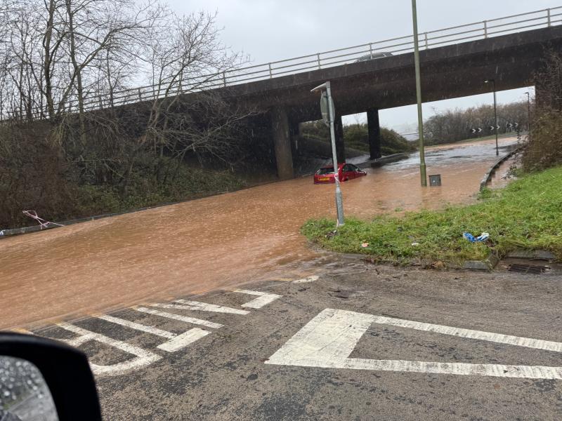 Exeter area hit by flooding and travel delays