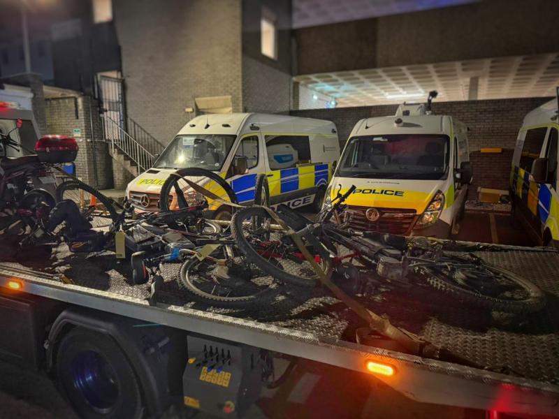 Operation Forerunner seized bikes, Image: Devon & Cornwall Police
