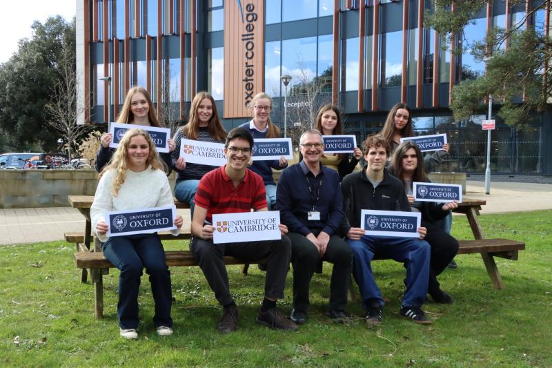 16 students at Exeter College received offers from Oxford or Cambridge