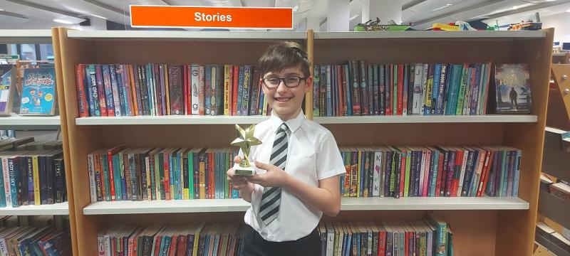 Since signing up for The Secret Book Quest at Tiverton Library, Zachary has read and logged 1,000 books!