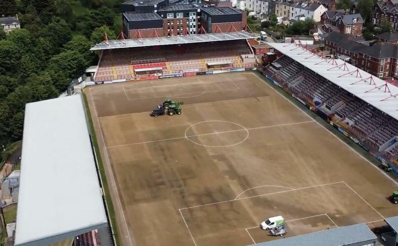 The pitch is being ripped up