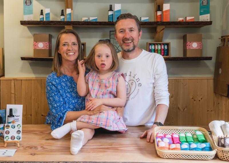 Liz and Kevin Troy with their daughter Coraline