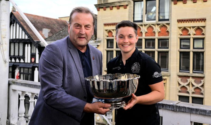 Poppy Leitch, former co-captain of Exeter Chiefs Women with the Allianz Cup, Photo: Phil Mingo/PPAUK