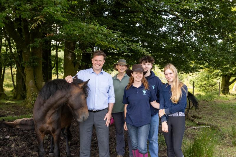 Steve Race with The Friends of the Dartmoor Hill Pony. Picture by Anna Leader