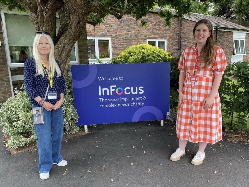 Annette Carroll (left) from White Stuff, Exeter and Claire Pilsbury, Head of Fundraising at InFocus Charity