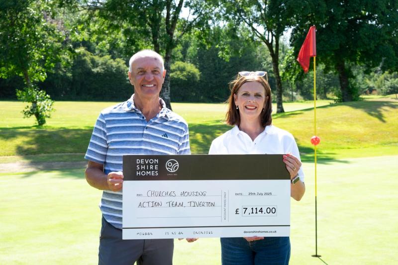 Clive Williams, Chair of Trustees (CHAT) and Jane Pearce, Sales and Marketing Director (Devonshire Homes)