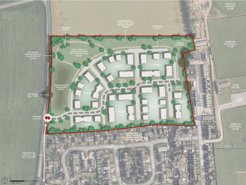 The plans for land east of Colestocks Road, Feniton