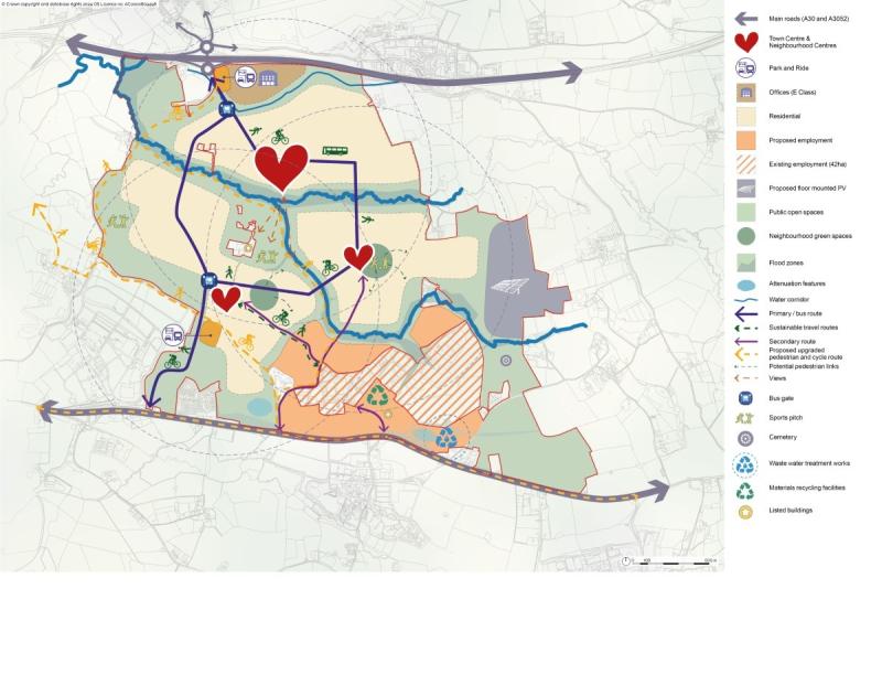 A map of the second new community in East Devon