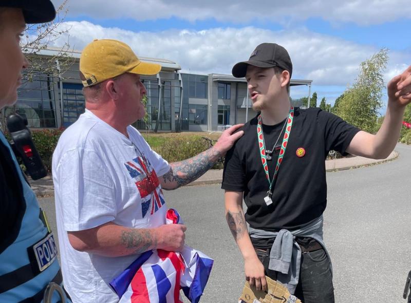 Protests have taken place outside an Exeter hotel