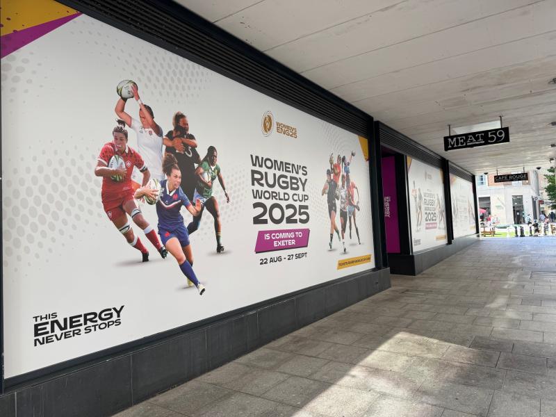 The poster of the Women’s Rugby World Cup in Exeter